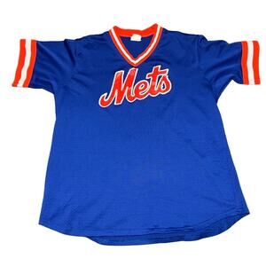 Vintage 70’s New York Mets Jersey Mens SIZE XL Blue Baseball Made in USA CLEAN